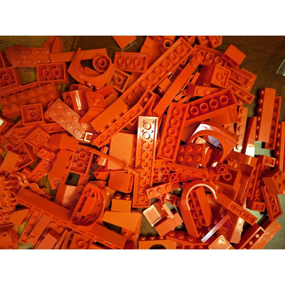 1/2 Pound Lot of LEGO Red Bulk Bricks and Specialty Pieces Assorted Mixed Parts